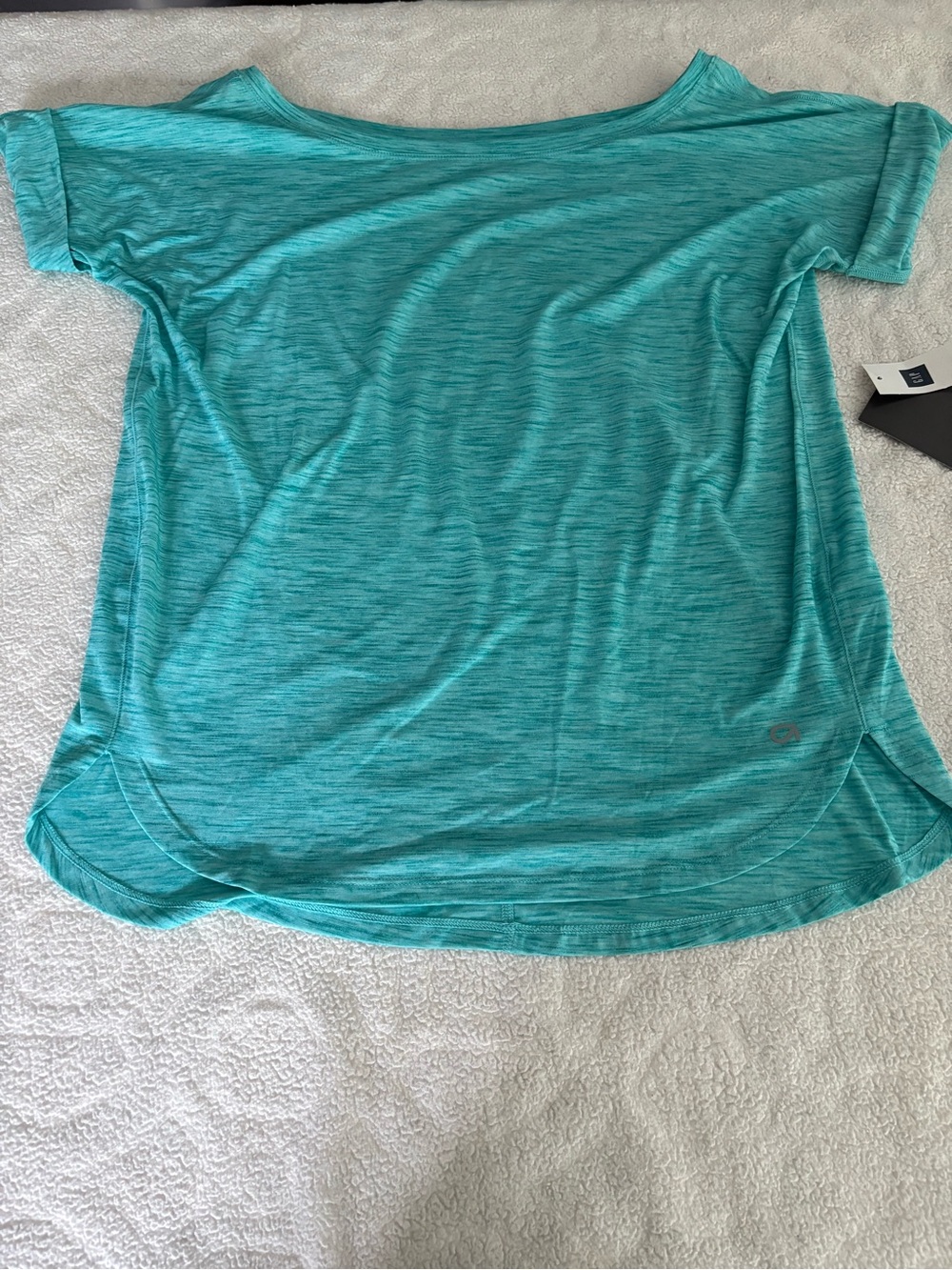 GAP Teal Heathered Short-Sleeve Active Tee